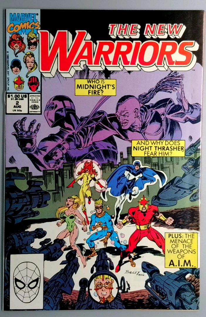 New Warriors #2 VF/NM 1st Appearance of Silhouette Marvel 1990