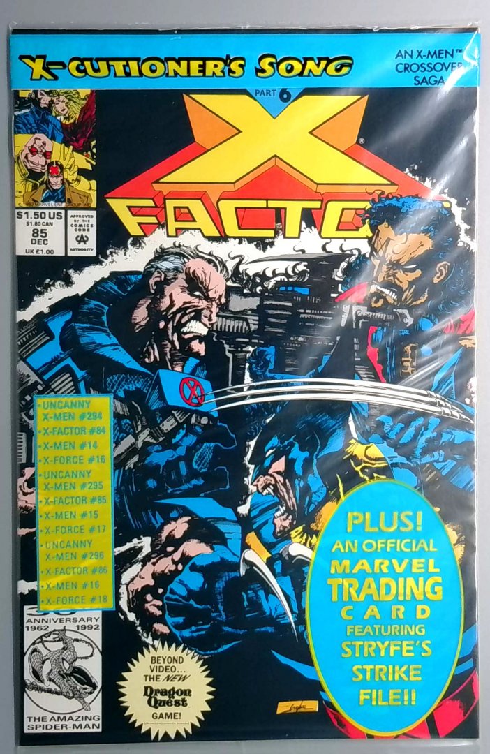 X-Factor #85 NM Polybagged with Havok and Polaris Card MARVEL 1992
