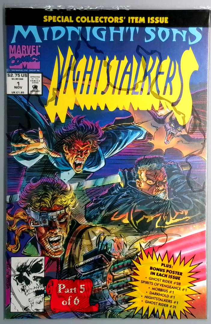 Nightstalkers #1 NM Rise of the Midnight Sons Direct Edition Marvel 1992
