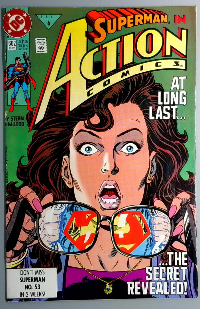 Action Comics #662 VF/NM Clark Kent Reveals Identity to Lois DC 1991