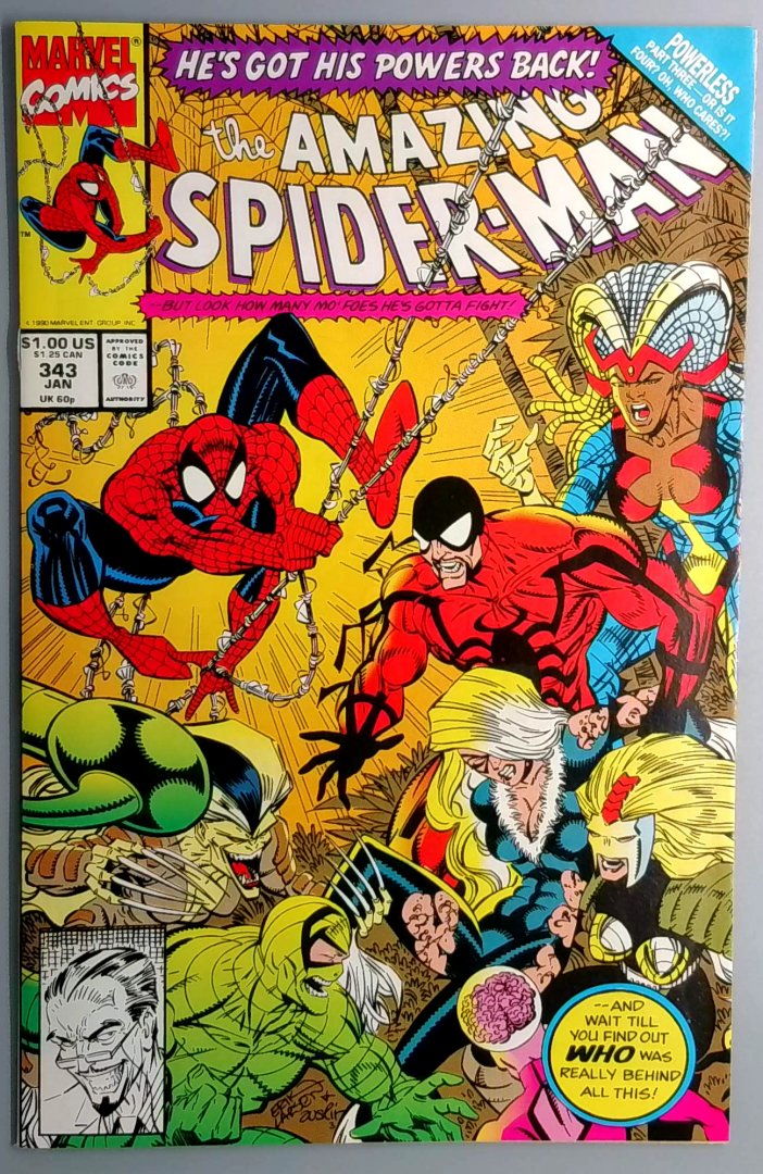 Amazing Spider-Man #343 NM- 1st Appearance of Cardiac; Marvel 1991