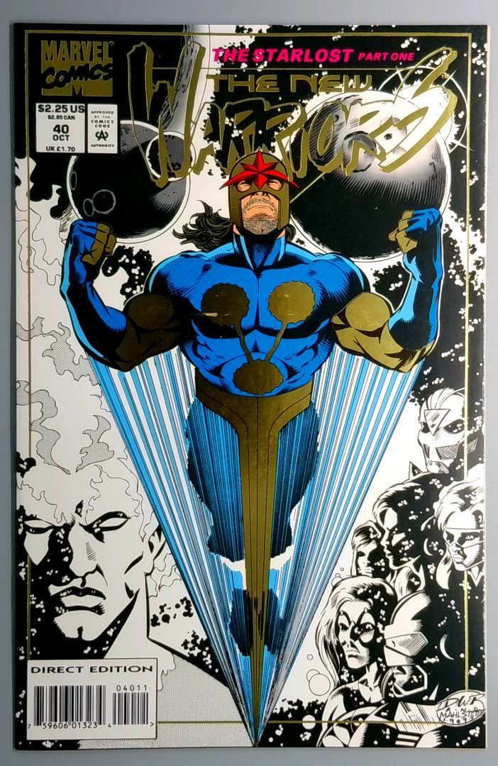 New Warriors #40 NM Gold - Foil Cover Marvel 1993