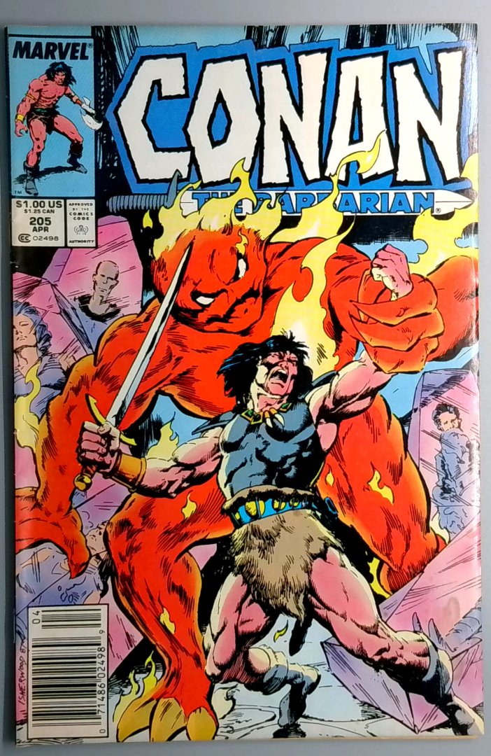 Conan the Barbarian #205 Newsstand Edition Marvel 1988