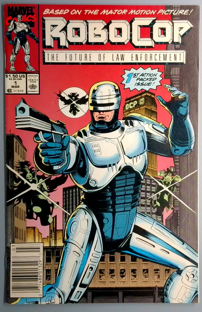 Robocop #1 VF/NM Newsstand Edition Marvel 1990