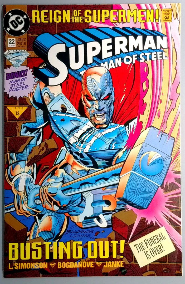 Superman: the Man of Steel #22 NM 1st Appearance and Origin of John Henry As Steel DC 1993