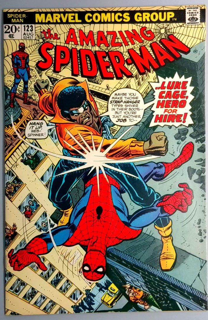 Amazing Spider-Man #123 FN Classic Spider-Man Vs Luke Cage Battle Cover Marvel 1973