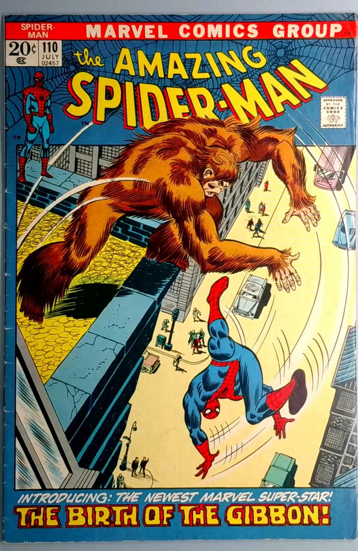 Amazing Spider-Man #110 FN- 1st Appearance of the Gibbon Marvel 1972