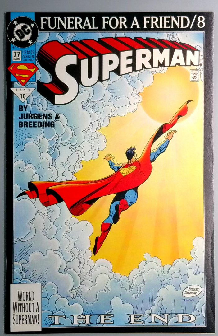 Superman #77 VF+ Funeral for a Friend 8 DC 1993