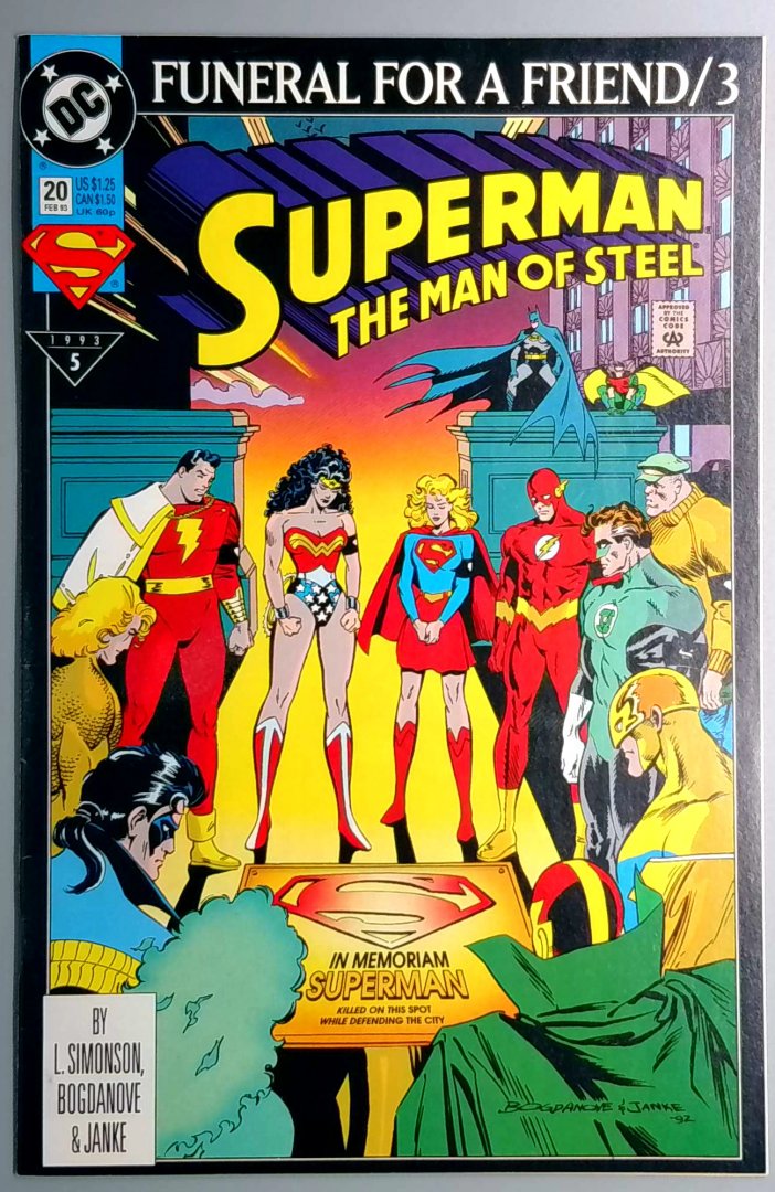 Superman: the Man of Steel #20 VF/NM Funeral for a Friend DC 1993