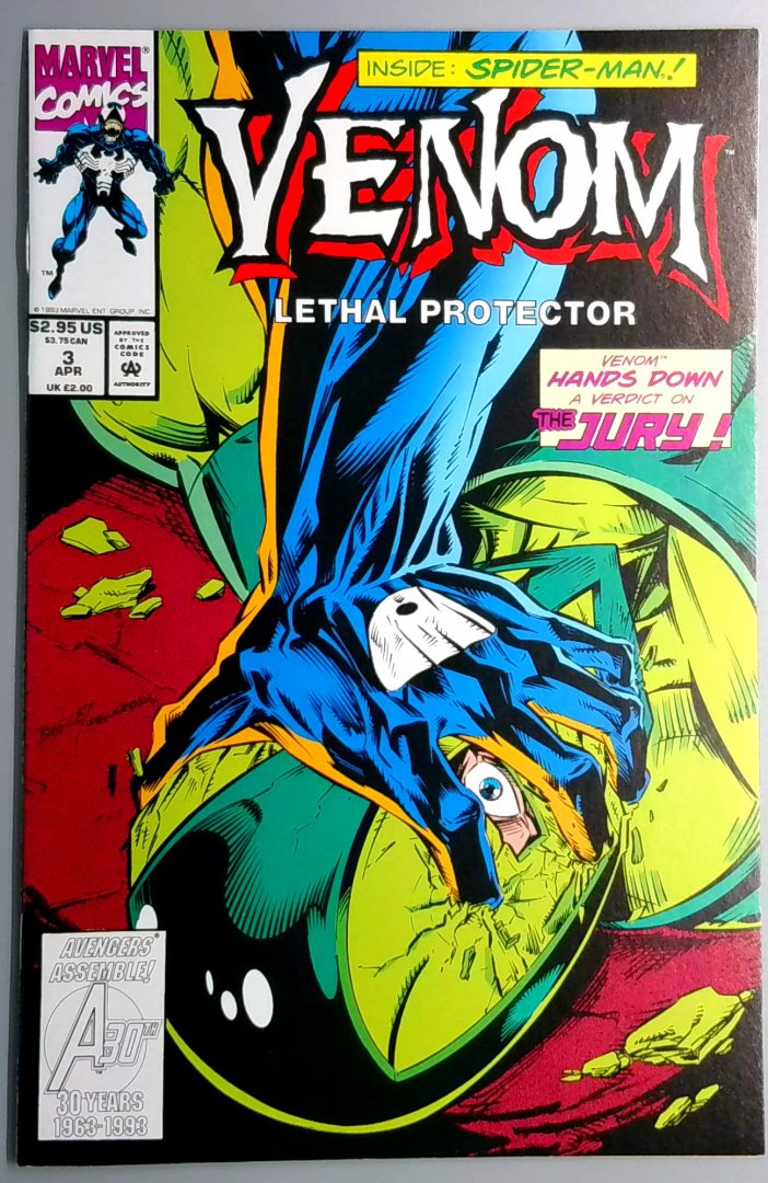 Venom: Lethal Protector #3 VF+ 1st Appearance of Roland Treece Marvel 1993