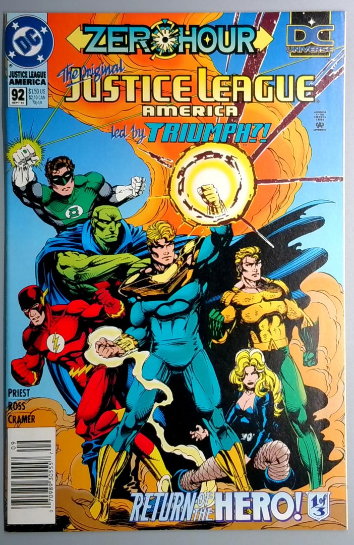 Justice League America #92 VF+ Newsstand, DC 1994