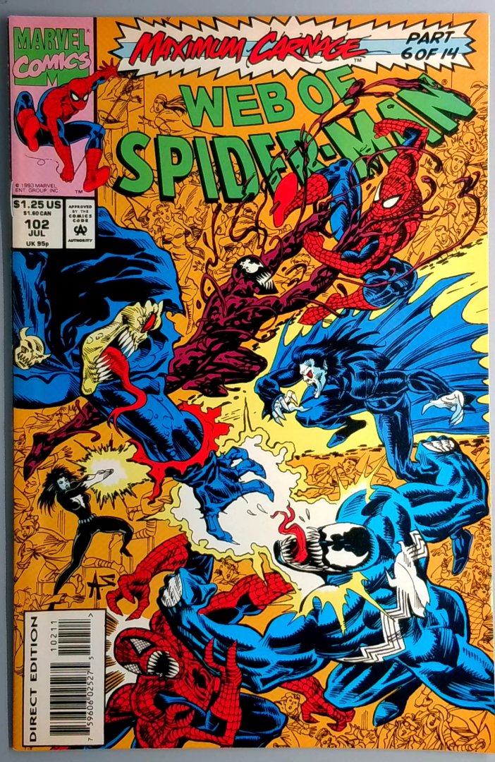 Web of Spider-Man #102 VF/NM Maximum Carnage Part 6 of 14 Marvel 1993
