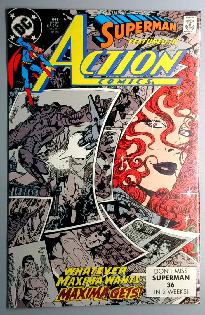 Action Comics #645 NM- 1st Appearance of Maxima DC 1989