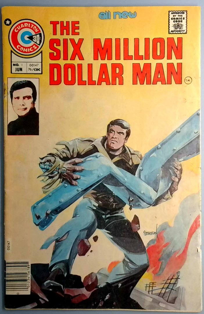 Six Million Dollar Man #1 VG Partial Photo Cover Lee Majors Charlton 1976