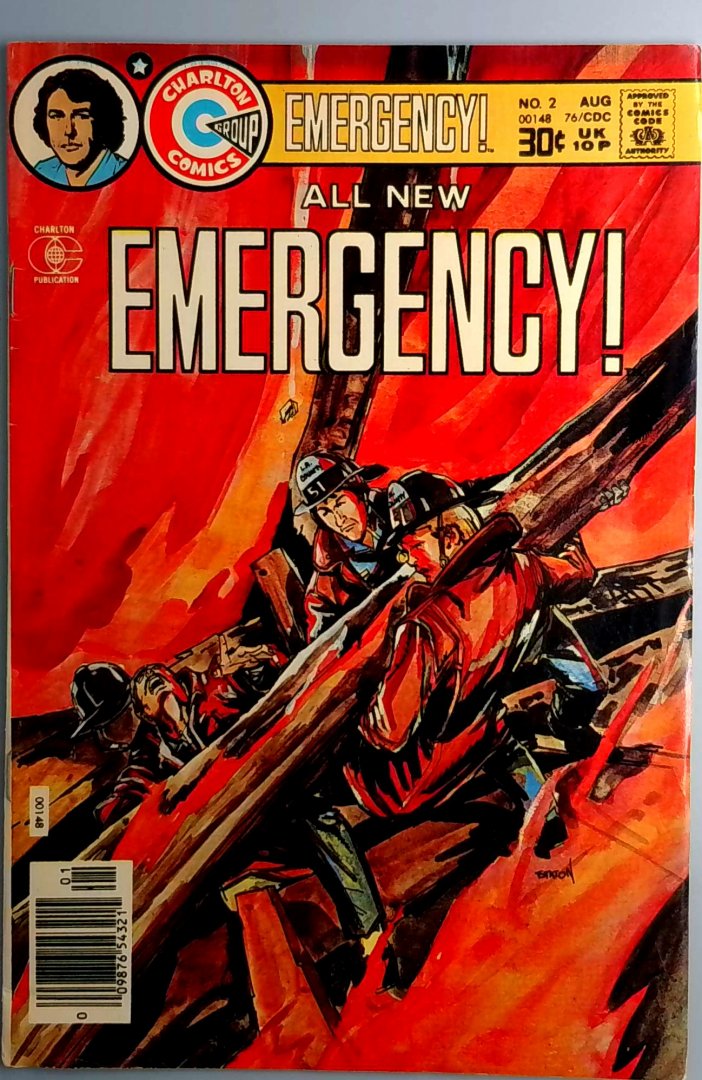 Emergency #2 VG+ Staton Cover, Early Byrne Art Charlton 1976