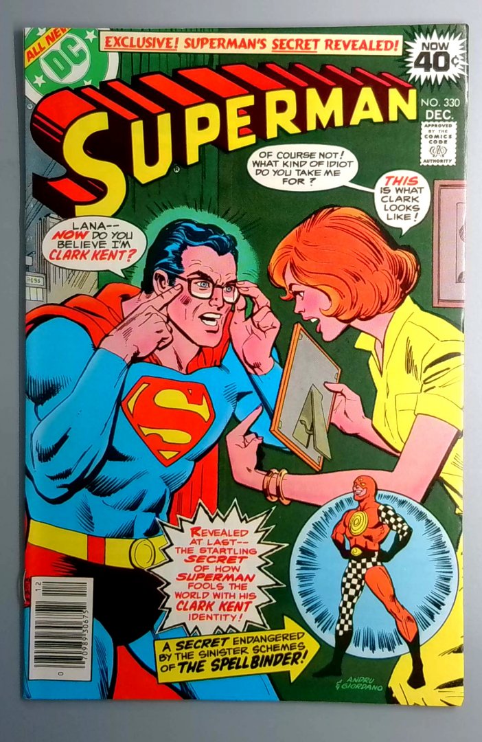 Superman #330 VF 1st Hypno Glasses DC 1978