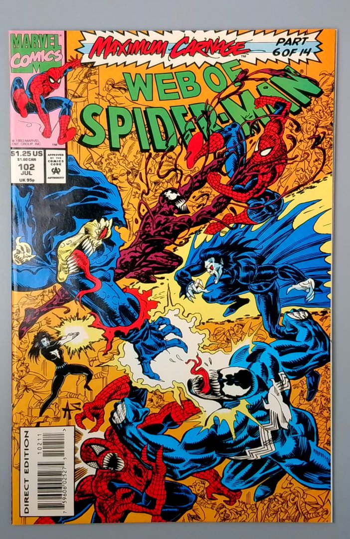 Web of Spider-Man #102 VF/NM Maximum Carnage Part 6 of 14 Marvel 1993