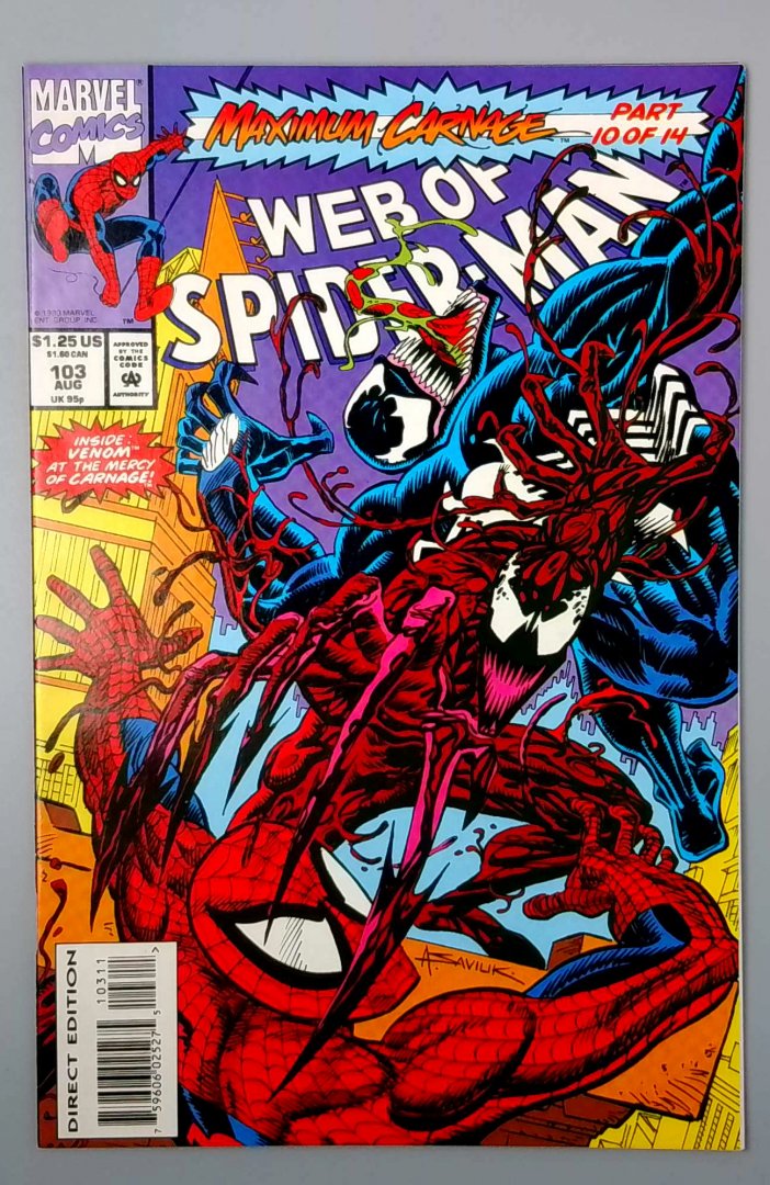 Web of Spider-Man #103 NM Maximum Carnage Part 10 of 14 Marvel 1993
