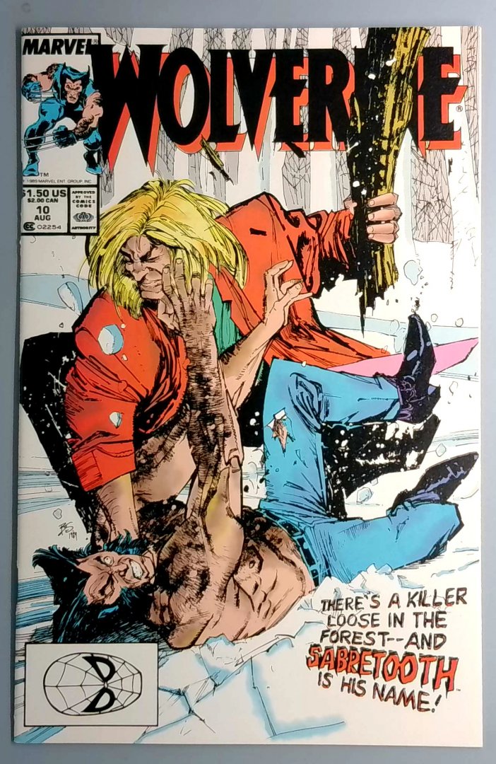 Wolverine #10 VF/NM Classic Wolverine Sabretooth Battle Marvel 1989