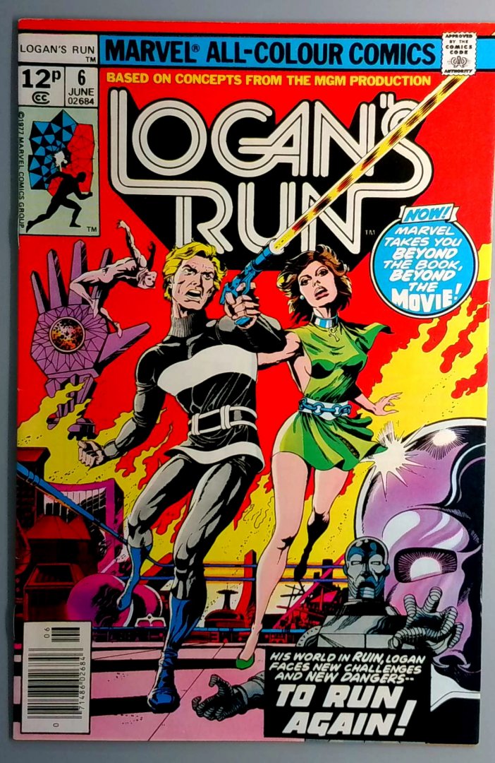 Logan's Run #6 VF- UK Pence 1st Thanos Solo Story, Marvel 1976