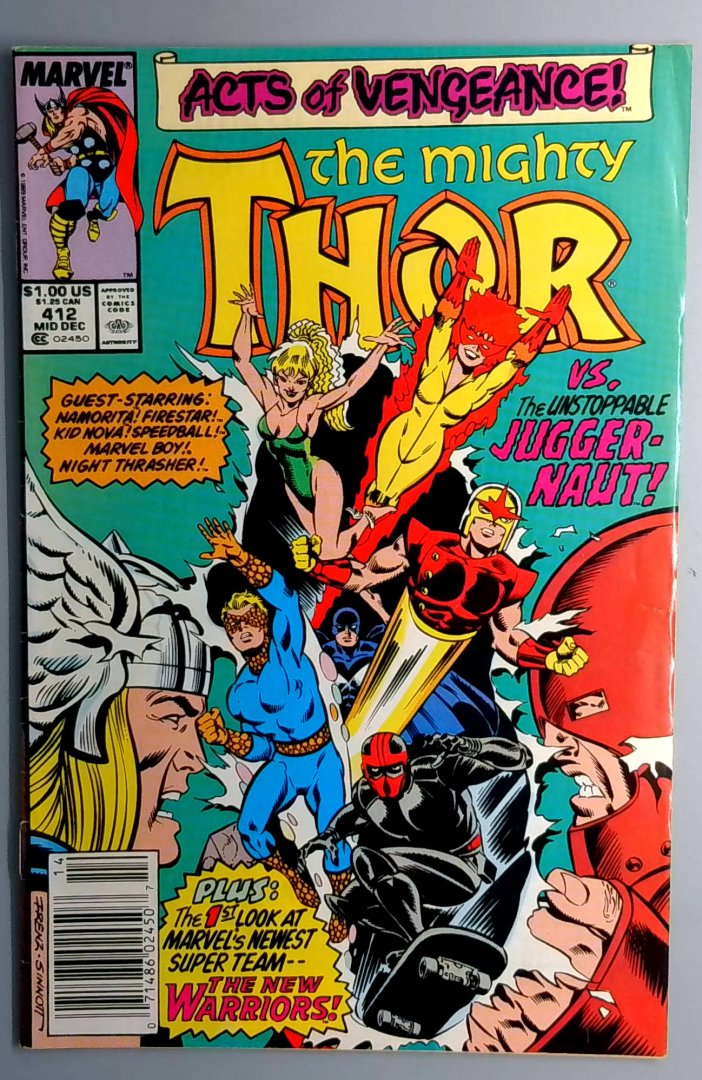 Thor #412 VG+ 1st New Warriors Marvel 1990