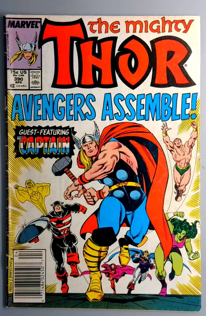 Thor #390 1st Appearance of Grog Newsstand Edition Marvel 1988