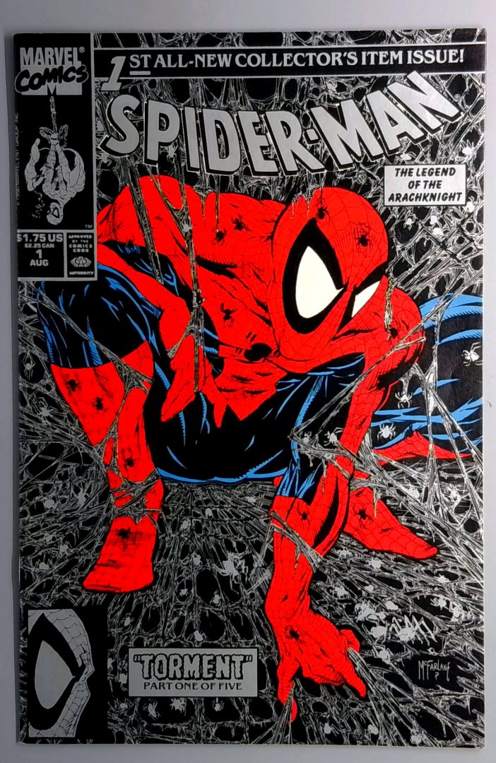 Spider-Man #1 VF+ Silver and Black Cover Marvel 1990