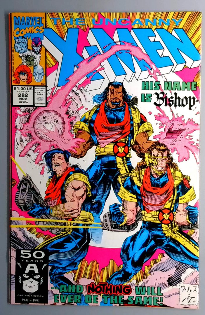 Uncanny X-Men #282 1st Bishop Cameo Appearance Marvel 1991