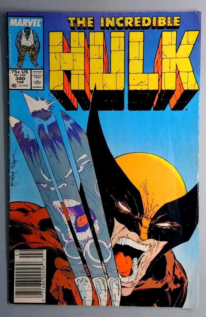 Incredible Hulk #340 VG- 1st Mcfarlane Wolverine Newsstand Edition Marvel 1988