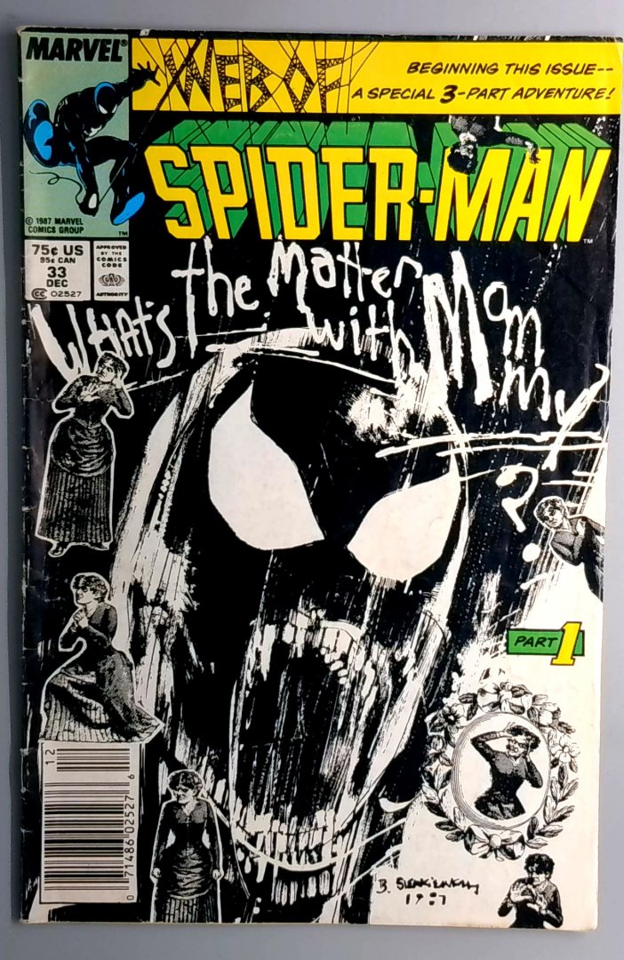 Web of Spider-Man #33 1st Appearance of Brainstorm Newsstand Edition Marvel 1987
