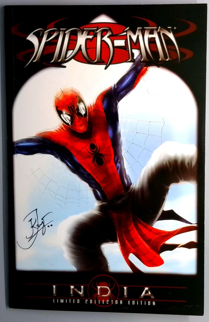 Spider-Man India NM- Limited Collector Edition SIGNED Jeevan Kang with Posters Marvel
