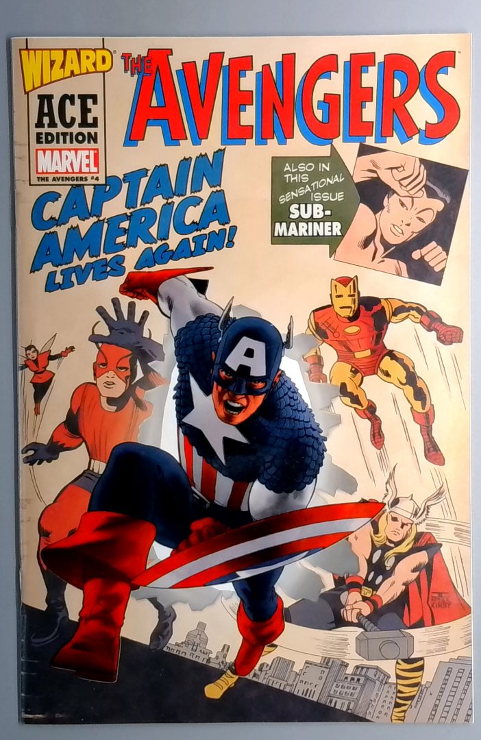 Avengers #4 VF Wizard Ace Edition Acetate Cover Marvel 2002