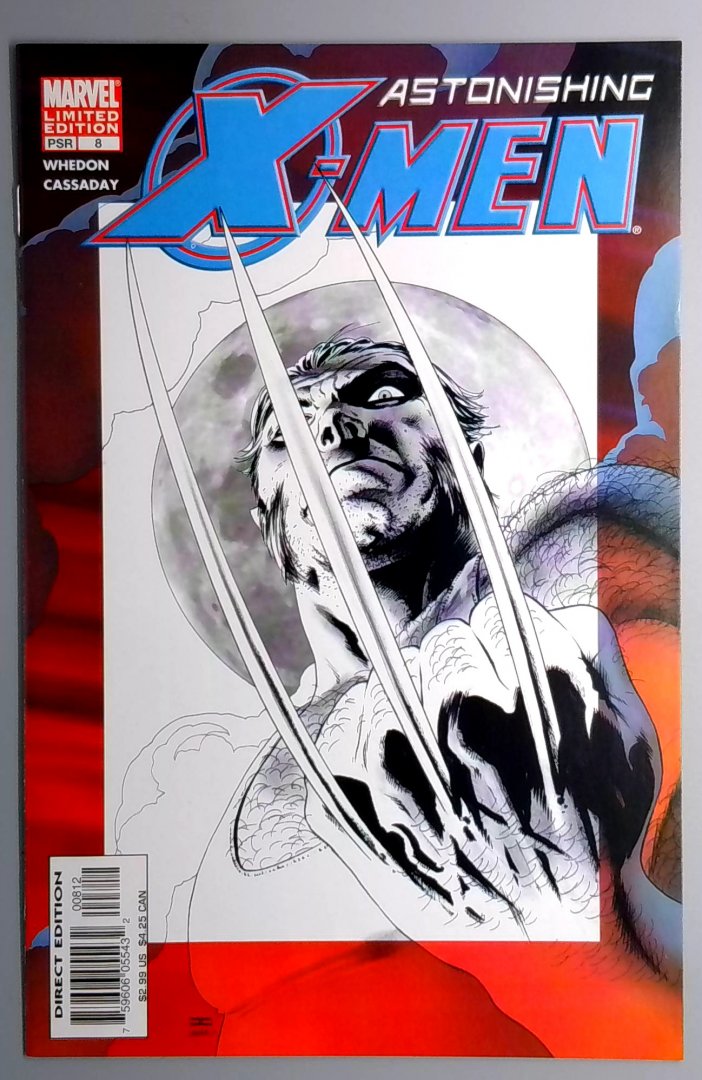 Astonishing X-Men #8 NM- 2nd Print Ltd Variant Cover sketch of Wolverine Marvel 2005