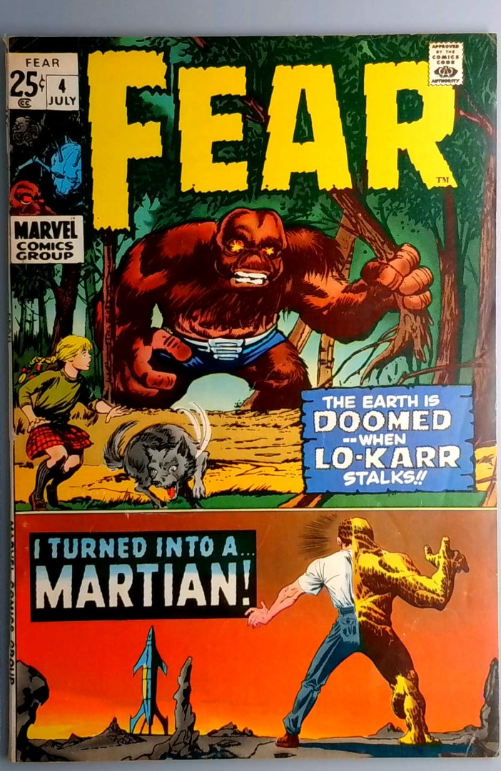 Fear #4 FN Top Spine Split Marvel 1971