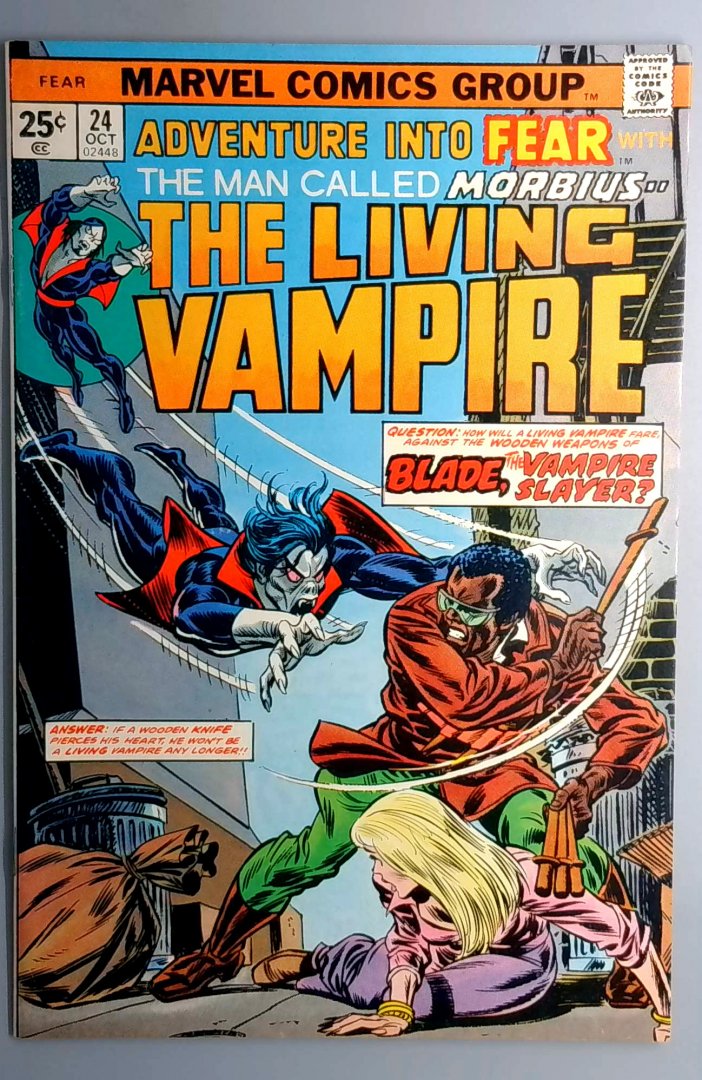 Adventure Into Fear #24 VF+ Morbius vs Blade Marvel 1974