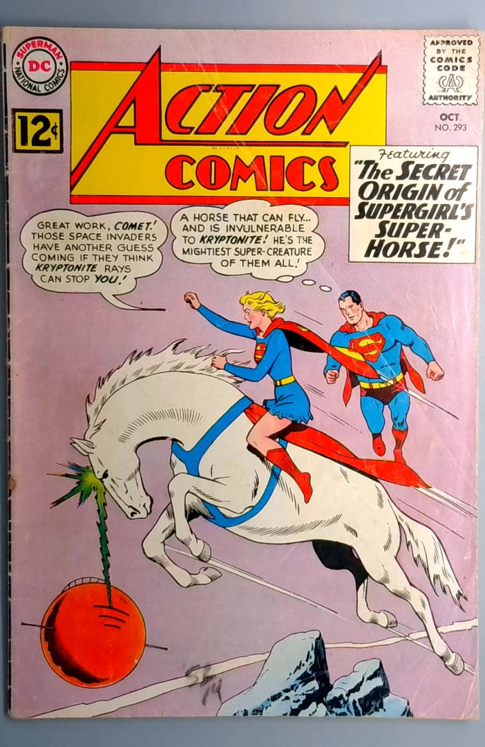 Action Comics #293 VG/FN Origin of Comet the Superhorse DC 1962