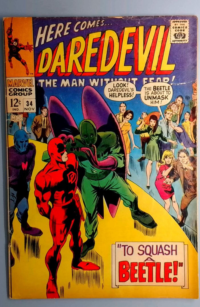 Daredevil #34 VG- Beetle Appearance Marvel 1967
