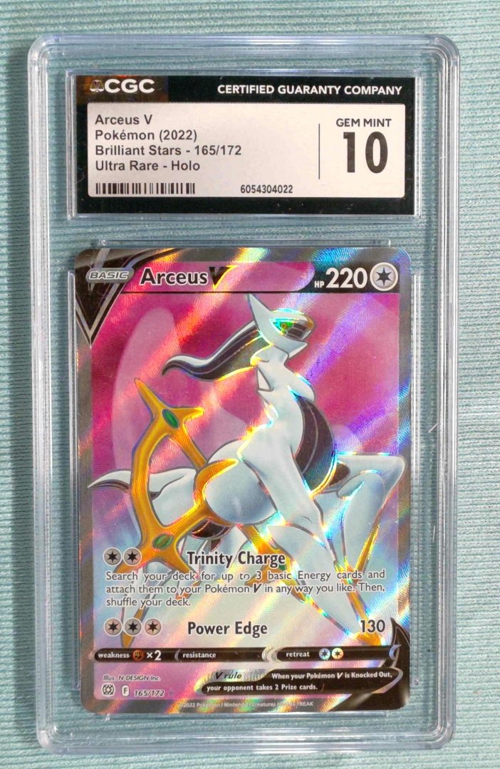 Arceus V - CGC 10 - Brilliant Stars 165 - pokemon - Rare Ultra Holo