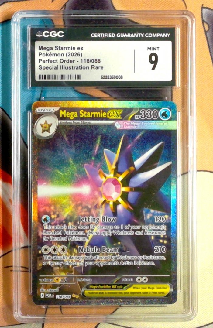 Mega Starmie ex CGC 9 Perfect Order 118 Pokemon Special Illustration Rare