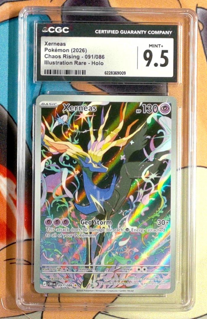 Xerneas CGC 9.5 ME04: Chaos Rising 91 pokemon Illustration Rare Holo 9.5