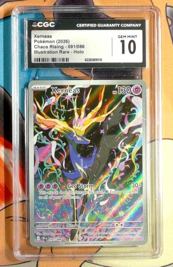 Xerneas CGC 10 ME04: Chaos Rising 91 Pokemon Illustration Rare Holo