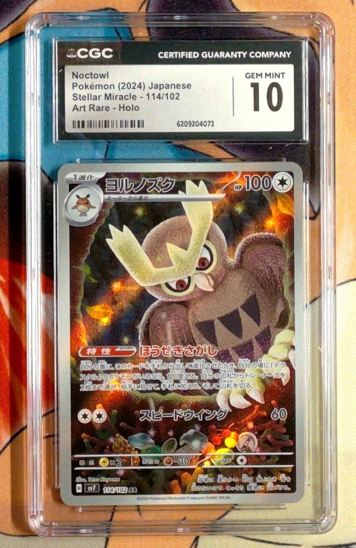 Noctowl CGC 10 Stellar Miracle 114 pokemon Illustration Rare Holo