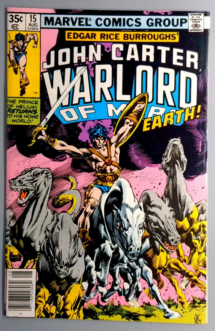 John Carter Warlord of Mars #15 VF+ Marvel Comics August 1978