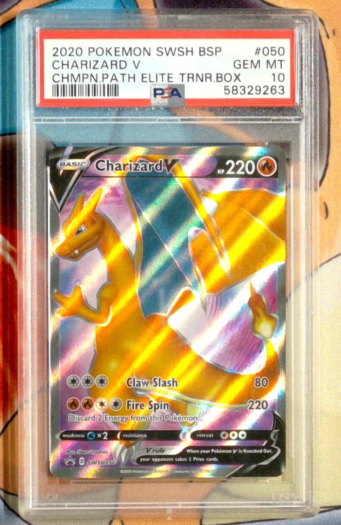Pokemon Charizard V #SWSH050 PSA 10 SWSH Black Star Promos Holofoil Promo Slab