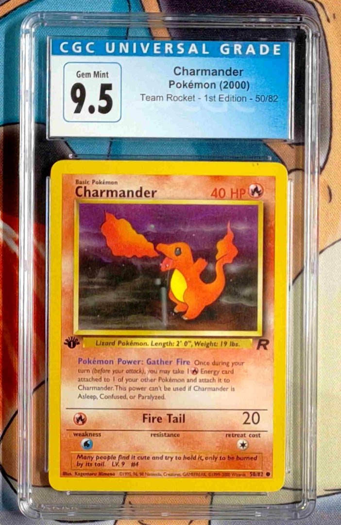 Pokemon Charmander #50 CGC 9.5 Team Rocket Common Slab