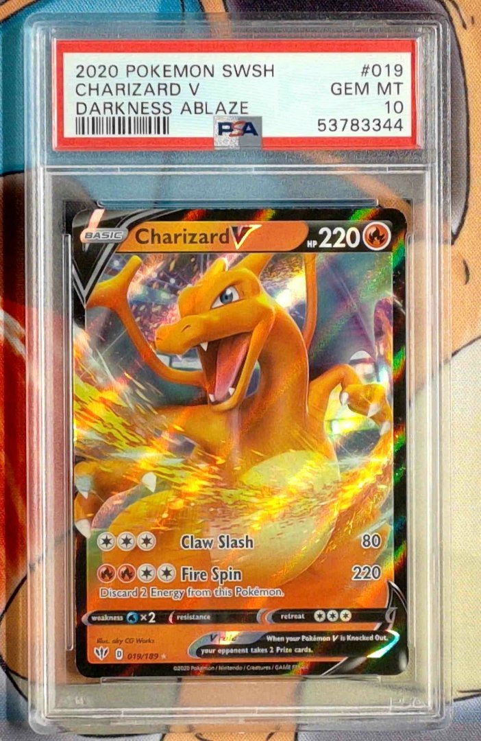 Pokemon Charizard V #19 PSA 10 SWSH03: Darkness Ablaze Rare Holo Slab
