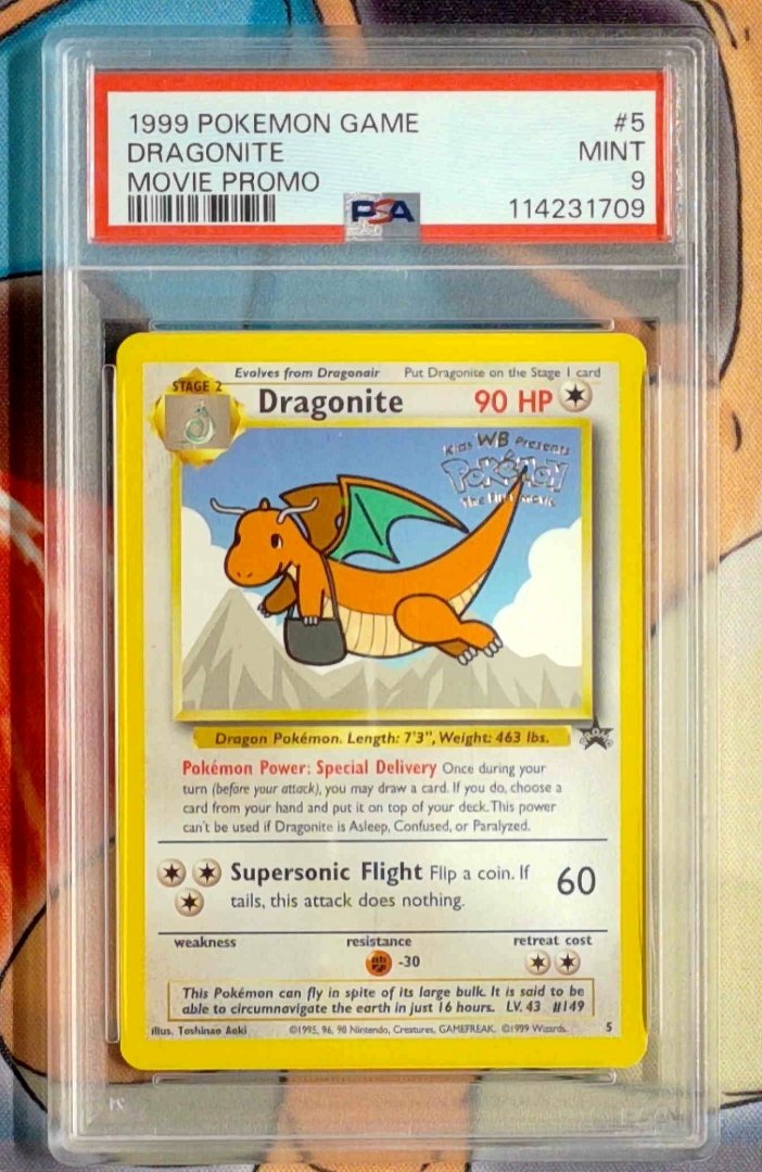Pokemon Dragonite #5 PSA 9 Wizards Black Star Promos Promo Slab