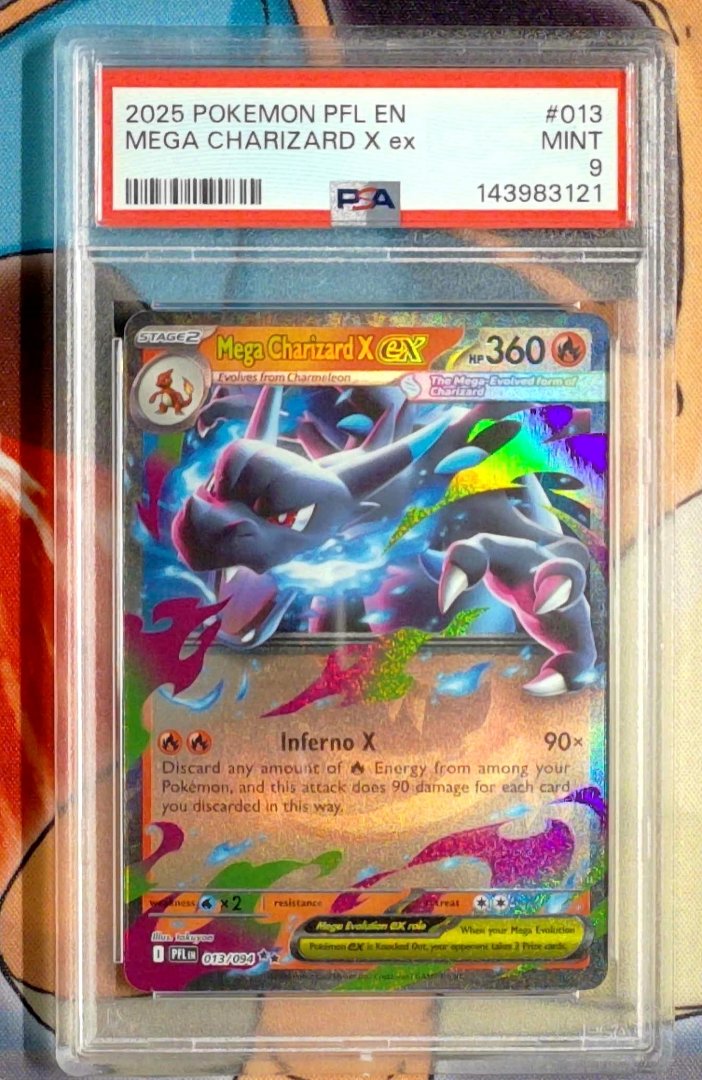 Pokemon Mega Charizard X ex #13 PSA 9 ME02: Phantasmal Flames Holofoil Slab