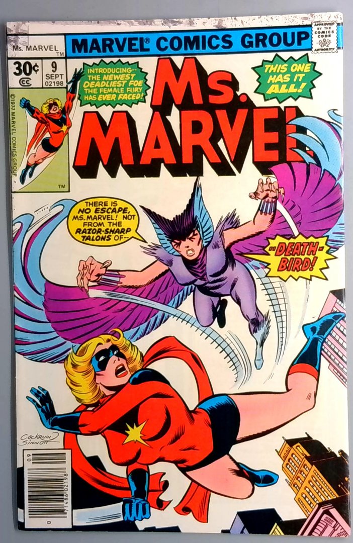 Ms. Marvel #9 VG/FN Marvel Comics 1977 1st Death-Bird Appearance