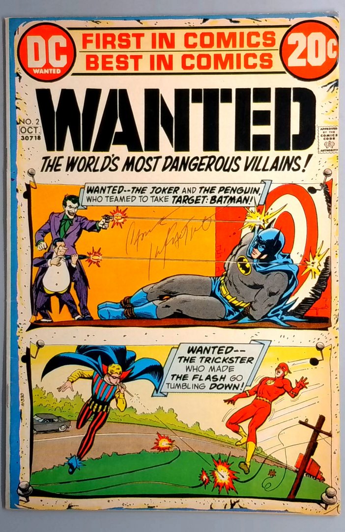 Wanted, the Worlds Most Dangerous Villains #2 VF/NM Signed Carmine Infantino DC 1972